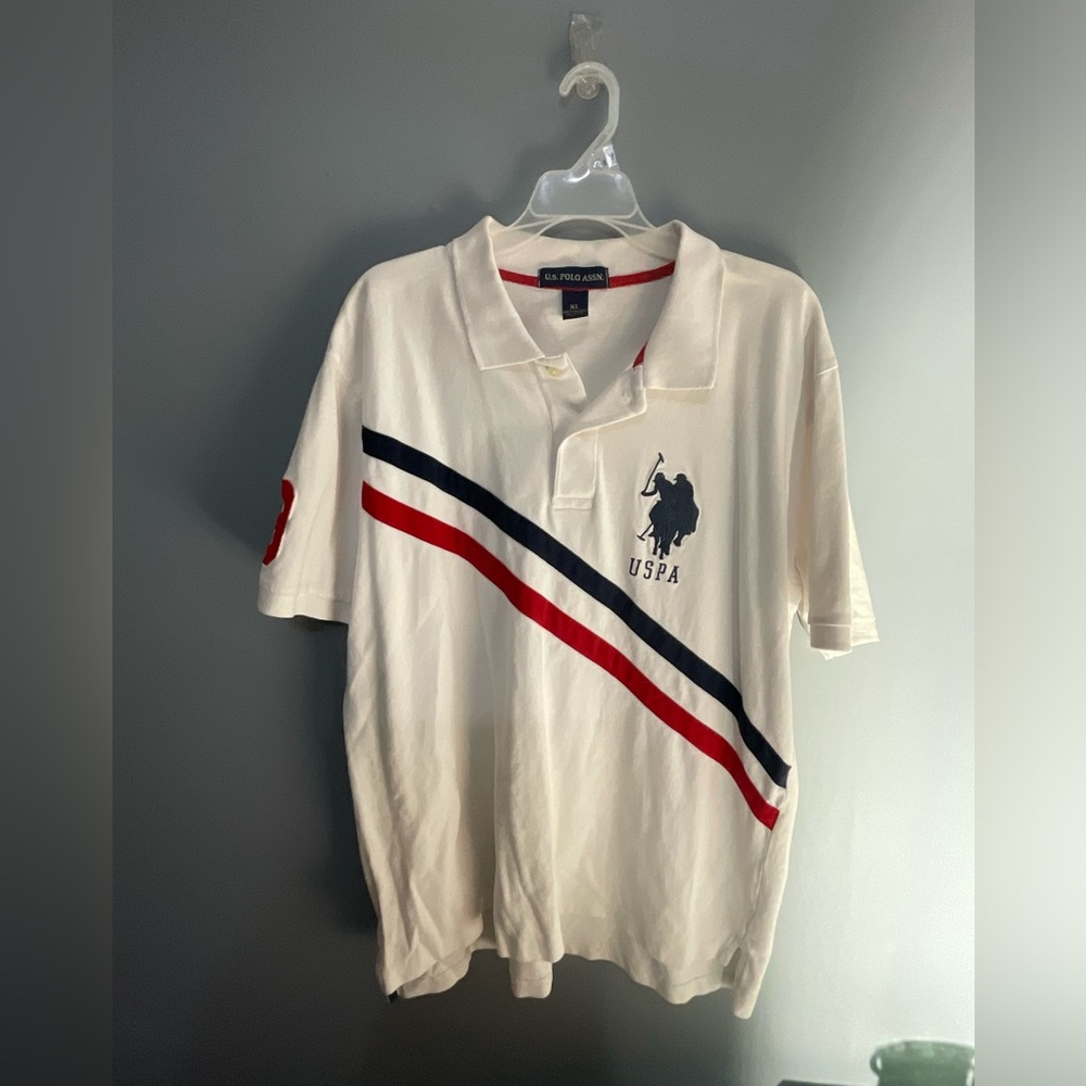 U.S. Polo‎ Association Men’s Red White Blue  Polo Logo Shirt Size XL